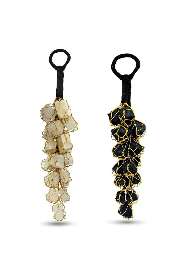Selenite + Black Tourmaline Hanger