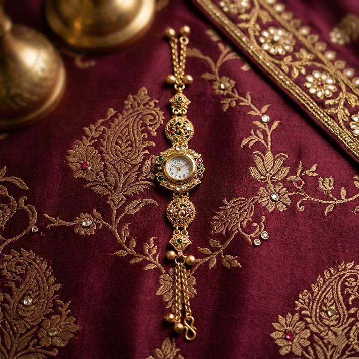 Kundan Watch For Girls & Women Ethnic Fashion Design