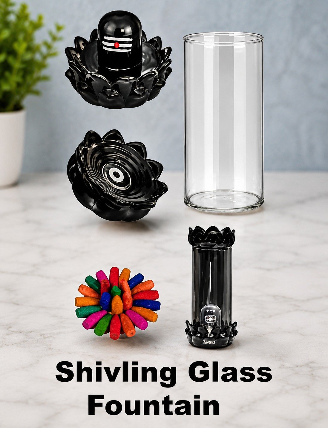 Pooja Item Shivling Glass