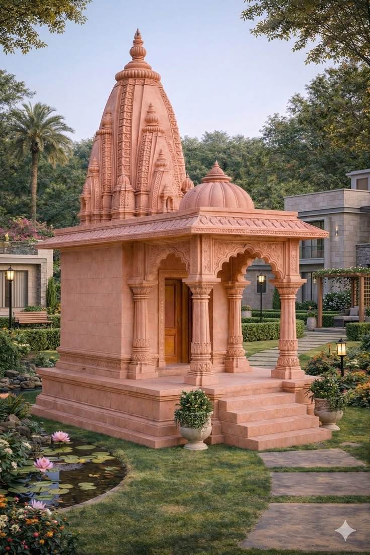 Luxury Outdoor Marble Mandir