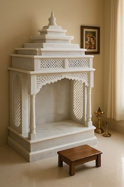 Simple & Elegant Marble Mandir